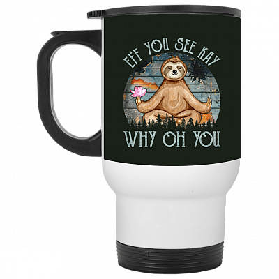 14 oz. White Travel Mug