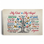 Butterfly My Dad My Angel Your Battle Is Now Over No More Pain Suffering Framed Canvas - Unframed Poster, White, 0.75'' Framed Canvas