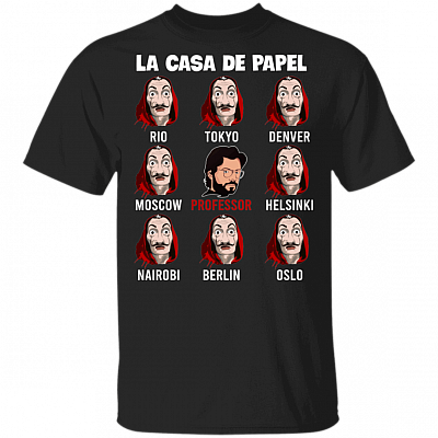 Spanish Movie Characters T-Shirt - Movie T Shirts for Men, Black, Unisex T-Shirt