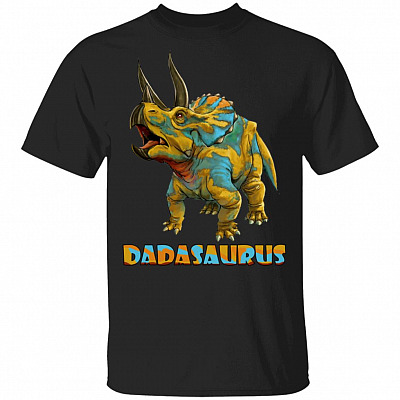 Dadasaur 3/4 Raglan Jersey Shirt - Baseball Tee - Fathers Day Gift, Black, Unisex T-Shirt