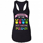 Auntie of the Most Awesome Peeps - Best Aunt Ever Cotton Tank Top Tee - Ladies Racerback Tank, Black, Ladies Racerback Tank