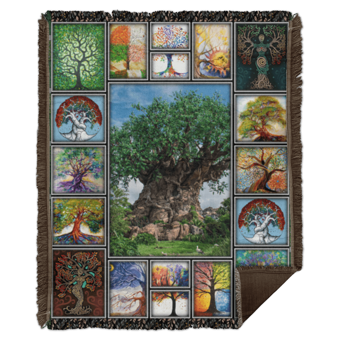 Tree of Life 3d - Tree of Life Quilt Fleece Blanket - Woven Blanket, White, Woven Blanket - 50x60