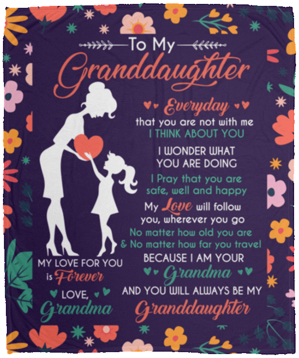 To My Granddaughter Everyday That You Are Not With Me Fleece Blanket - Premium Sherpa Blanket - Woven Blanket - To My Granddaughter Gift, White, Cozy Plush Fleece Blanket - 50x60