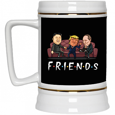 Funny Friend Trump Putin Kim Jong-un Beer Stein, Black, 22 oz. Beer Stein