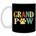 Grand Paw Vintage Ceramic Coffee Mug - Beer Stein - Water Bottle - Color Changing Mug, Black, 11 oz. White Mug