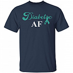 Diabetic AF Diabetes Awareness T-Shirt, Navy, Unisex T-Shirt Diabetic AF Diabetes Awareness T-Shirt, Navy, Unisex T-Shirt