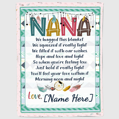 Alternative view of Personalized Nana We Hugged This Blanket We Squeezed It Really Tight Fleece Blanket - Premium Sherpa Blanket