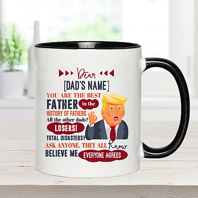 Alternative view of Personalized You Are The Best Father In The History Of Fathers Accent Mug - Ceramic Coffee Mug