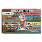 Yoga Rules Be Kinder Than Necessary Namaste Wrapped Framed Canvas Prints-Unframed Poster-Home Decor Wall Art, White, 0.75'' Framed Canvas