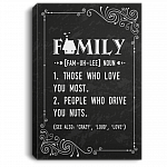 Definition Of Family Gallery Wrapped Framed Canvas Prints - Unframed Poster - Home Decor Wall Art, White, 0.75'' Framed Canvas