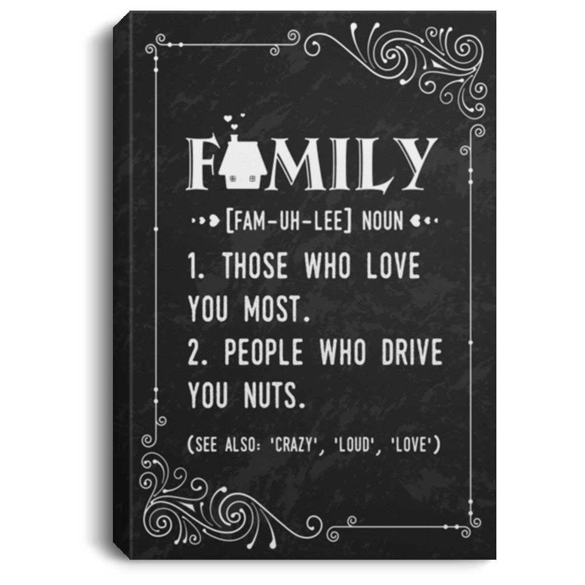 Definition Of Family Gallery Wrapped Framed Canvas Prints - Unframed Poster - Home Decor Wall Art, White, 0.75'' Framed Canvas