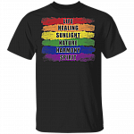 Life Healing Sunlight Nature Harmony Spirit Pride LGBT Flag T-shirt, Black, Unisex T-Shirt