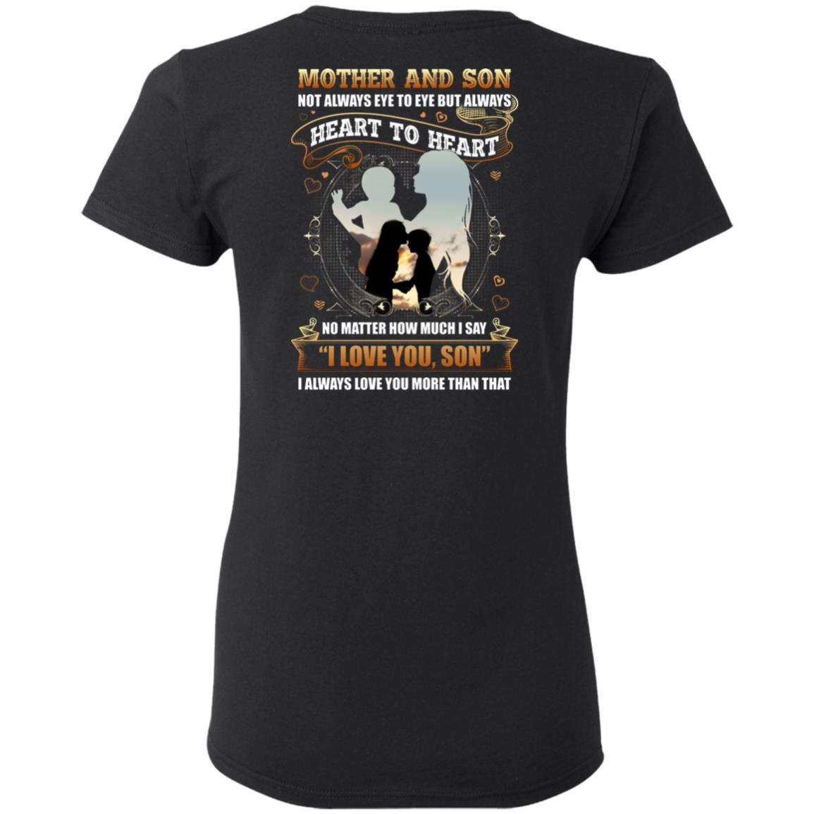 Mother and Son Not Always Eye to Eye but Always Heart to Heart Print On Back Ladies T-Shirt - Dolman Sleeve Shirt, Black, Ladies T-Shirt Mother and Son Not Always Eye to Eye but Always Heart to Heart Print On Back Ladies T-Shirt - Dolman Sleeve Shirt, Black, Ladies T-Shirt