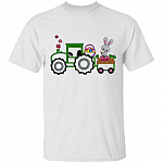 Boy Easter Carrot Tractor Youth Tee - Cute Easter Clothes, White, Youth T-Shirt