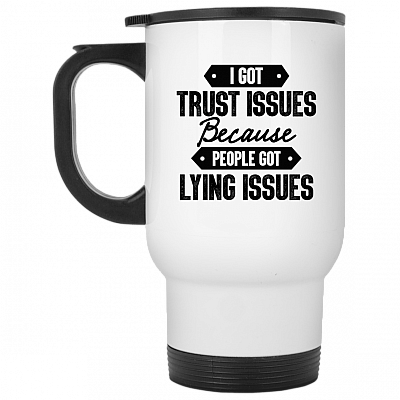 14 oz. White Travel Mug