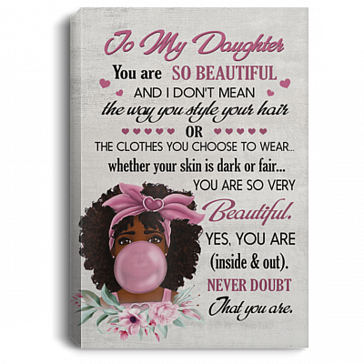 You Are So Beautiful Inside and Out Gallery Wrapped Framed Canvas Prints - Unframed Poster, White, 0.75'' Framed Canvas