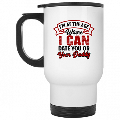 14 oz. White Travel Mug