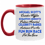 Celebrity Rabies Awareness Pro-Am Fun Run Race For The Cure Ceramic Accent Mug, White/Red, 11 oz. Accent Mug