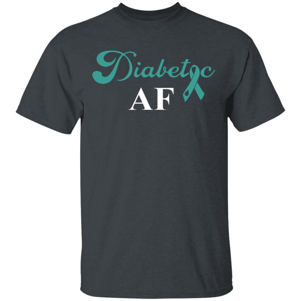 Diabetic AF Diabetes Awareness T-Shirt, Dark Heather, Unisex T-Shirt Diabetic AF Diabetes Awareness T-Shirt, Dark Heather, Unisex T-Shirt
