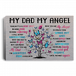 My Dad My Angel Your Battle Is Now Over No More Pain No More Suffering Framed Canvas Prints - Unframed Poster, White, 0.75'' Framed Canvas
