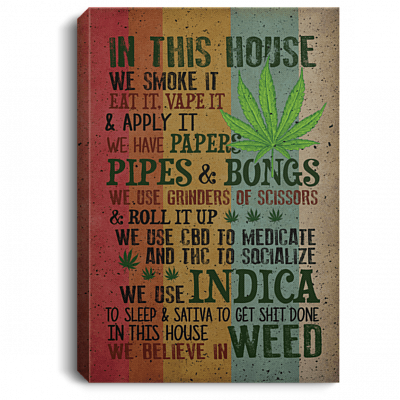 In This House Canvas Poster, White, 0.75'' Framed Canvas