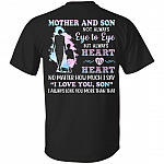 Mother And Son Not Always Eye To Eye But Always Heart To Heart Print On Back T-Shirt - Youth Tee, Black, Unisex T-Shirt Mother And Son Not Always Eye To Eye But Always Heart To Heart Print On Back T-Shirt - Youth Tee, Black, Unisex T-Shirt