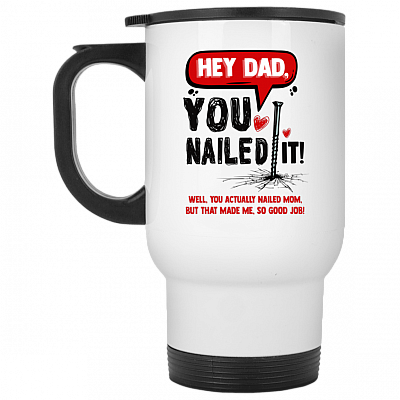 14 oz. White Travel Mug