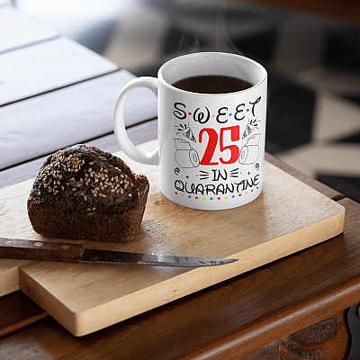 Alternative view of Sweet 25 In Quarantine Happy 25th Birthday 2020 Gifts Ceramic Coffee Mug - Water Bottle - Color Changing Mug