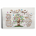 My Dad My Angel Your Battle Is Now Over No More Pain No More Suffering From Son Daughter Framed Canvas - Unframed Poster, White, 0.75'' Framed Canvas