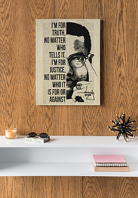 Alternative view of I'm for Truth No Matter Who Tells It I'm for Justice No Matter Who It Is for Framed Canvas - Unframed Poster