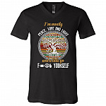I'm Mostly Peace Love and Light and A Little Go Fuck Yourself Yoga Tree T-Shirt, Black, V-Neck T-Shirt I'm Mostly Peace Love and Light and A Little Go Fuck Yourself Yoga Tree T-Shirt, Black, V-Neck T-Shirt
