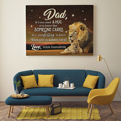 Alternative view of If I Ever Need A Hug Gift For Dad From Daughter Gallery Wrapped Framed Canvas Prints - Unframed Poster