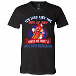 You Look Like The 4th Of July Makes Me Want A Hot Dog Real Bad T-Shirt - V-Neck, Black, V-Neck T-Shirt
