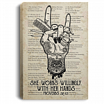 She Works Willingly With Her Hands Proverbs 32:13 Canvas Poster - Hairdresser Life Hairstylist Meme Wall Art, White, 0.75'' Framed Canvas