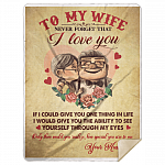 To My Wife Never Forget That I Love You Blanket - New, White, Premium Mink Sherpa Blanket - 60x80