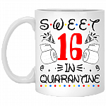 Sweet 16 In Quarantine Happy 16th Birthday 2020 Gifts Ceramic Coffee Mug - Water Bottle - Color Changing Mug, White, 11 oz. White Mug
