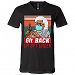 6ft Back or 6ft Under Funny Madea Quarantine T-Shirt - V-Neck Shirt, Black, V-Neck T-Shirt