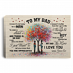 From Son to My Dad I Know It's Not Easy for a Man to Raise a Child Framed Canvas - Unframed Poster, White, 0.75'' Framed Canvas