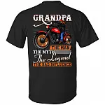 Grandpa The Man The Myth The Legend The Bad Influence Print On Back Only - Plain Front T-Shirt, Black, Unisex T-Shirt Grandpa The Man The Myth The Legend The Bad Influence Print On Back Only - Plain Front T-Shirt, Black, Unisex T-Shirt
