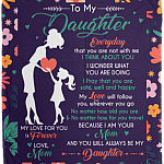 To My Daughter Everyday That You Are Not With Me Fleece Blanket - Premium Sherpa Blanket - Woven Blanket - To My Daughter Gift, White, Cozy Plush Fleece Blanket - 50x60