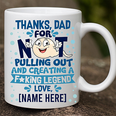Alternative view of Thanks Dad For Not Pulling Out and Creating A Fucking Legend From Son Daughter Personalized Mug - Water Bottle - Color Changing