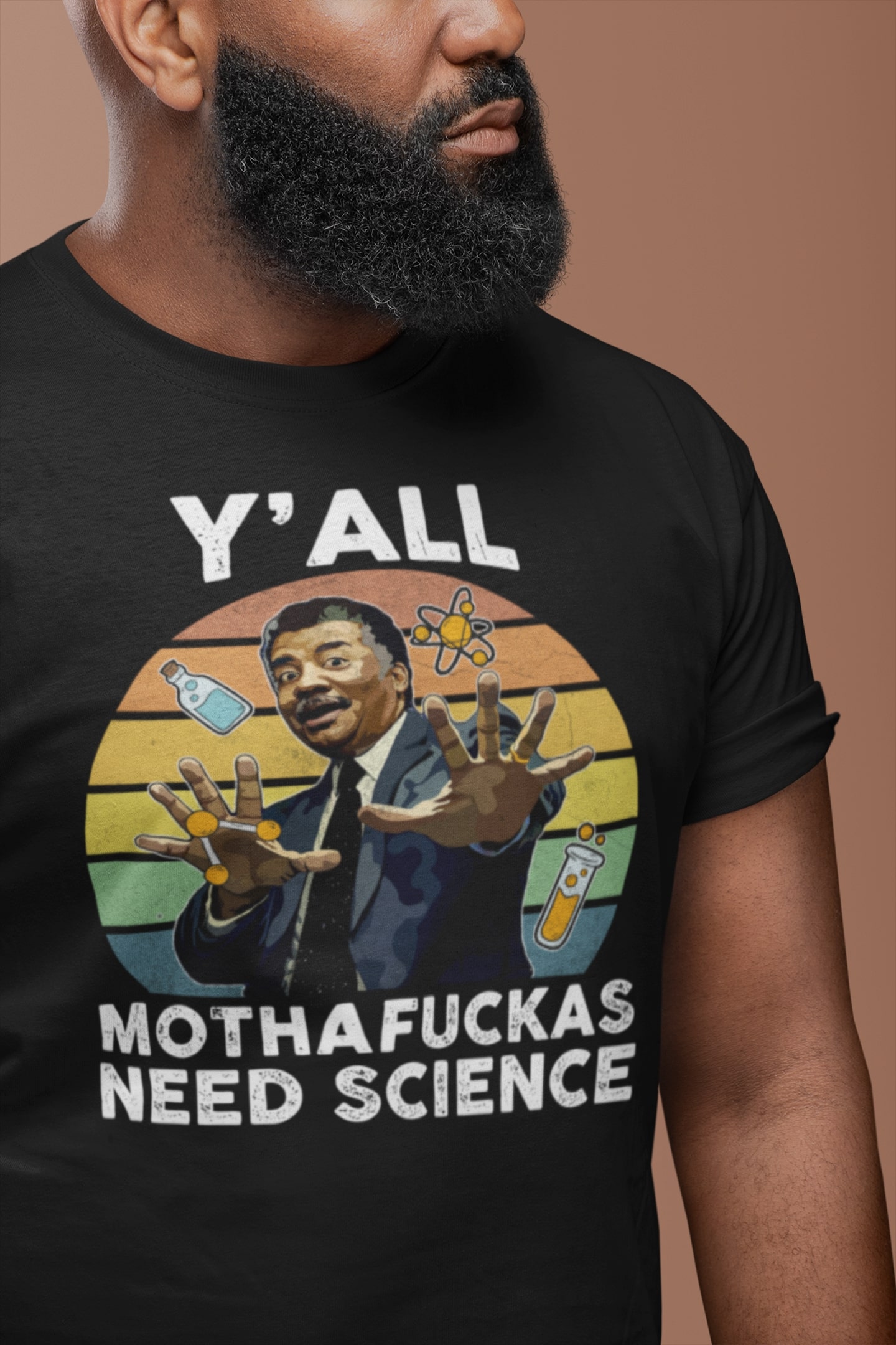 Yall Motha-fuckas Need Science Vintage Retro Funny Astro TShirt Black