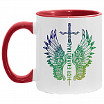 Her Guardian - His Angel Wings Couple Accent Mug, White/Red, 11 oz. Accent Mug