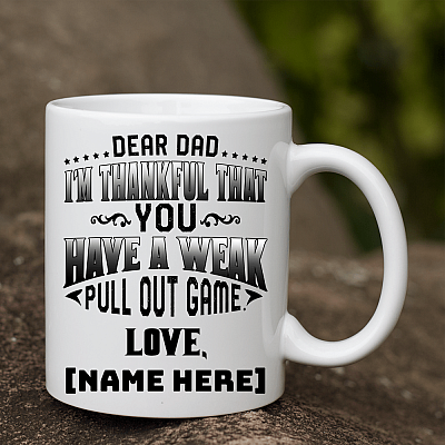 Alternative view of Personalized Dear Dad I'm Thankful That You Have A Week Pull Out Game Ceramic Coffee Mug - Beer Stein