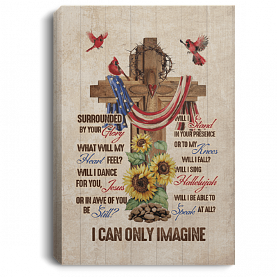 Surrounded by Your Glory Will I Dance For You Framed Canvas Prints - Unframed Poster - Home Decor Wall Art, White, 0.75'' Framed Canvas