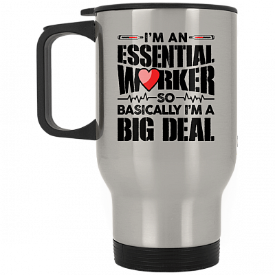 14 oz. Silver Travel Mug