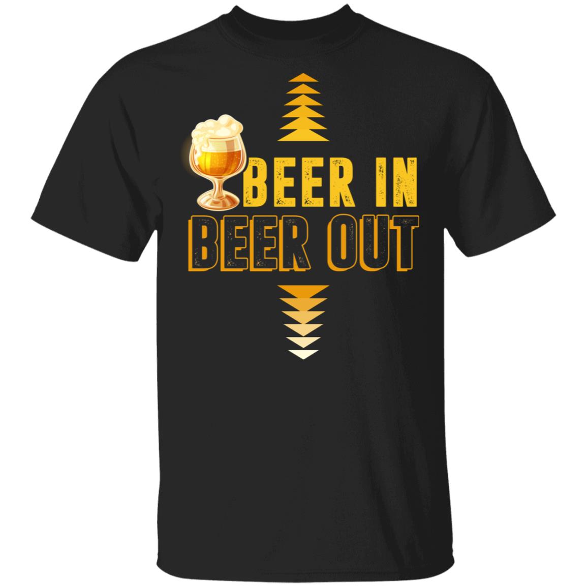 Beer In Beer Out T-Shirt - Funny Beer Shirt, Black, Unisex T-Shirt