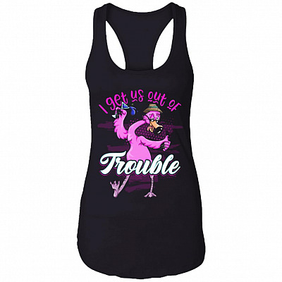 I Get Us Out Of Trouble Ladies Racerback Tank-I'm The Bestie Warning Fun Drunk Wine Beer Drinking #2 Tank Top, Black, Ladies Racerback Tank