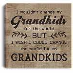 I Wouldn't Change My Grandkids For The World Gallery Wrapped Framed Canvas Prints - Unframed Poster, White, 0.75'' Framed Canvas