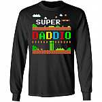 Super Daddio Hoodie - Sweatshirt - Long Sleeve Shirt - Funny Gaming Dad Shirt, Black, Long Sleeve